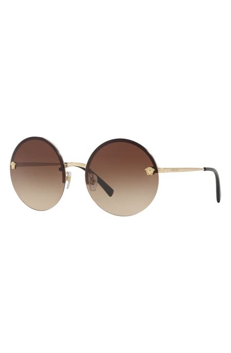 brown rounded sunglasses by versace 230|59mm round sunglasses Versace.